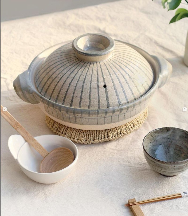 日本长谷园伊贺烧 伊贺烧利休十草陶锅土锅2-4人(1500ml) - 锅具/烤盘 - 陶 咖啡色