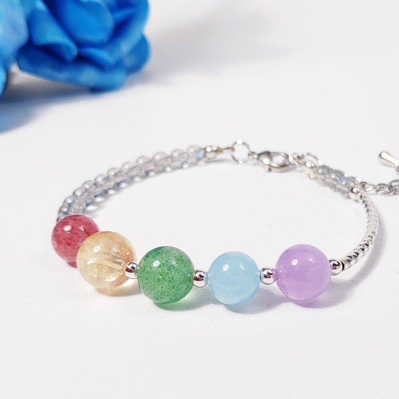 天然彩虹宝石 五行能量 七脉轮 手链 定制 礼物 - 手链/手环 - 宝石 多色