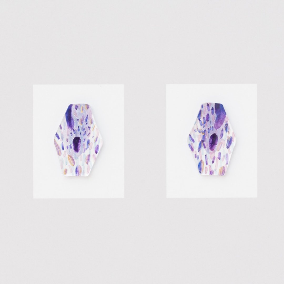earrings (夾式 or 針式) - 耳环/耳夹 - 压克力 紫色