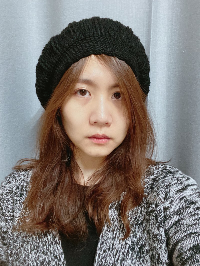 黑色贝蕾帽 - 帽子 - 羊毛 黑色