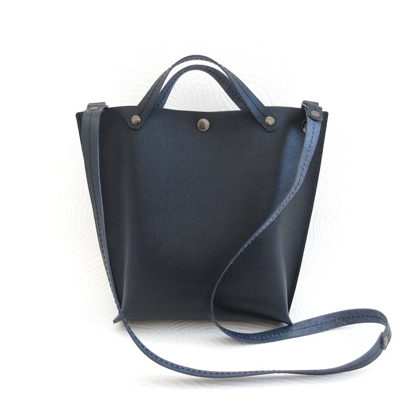 方便携带，牛皮，两用单肩包，深蓝色，发丝饰面，0156 - 侧背包/斜挎包 - 真皮 蓝色