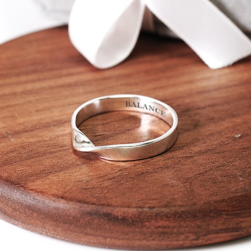 刻字订制 莫比乌斯银戒 Mobius 宽版 925纯银戒指 定制化礼物 - 戒指 - 其他金属 银色