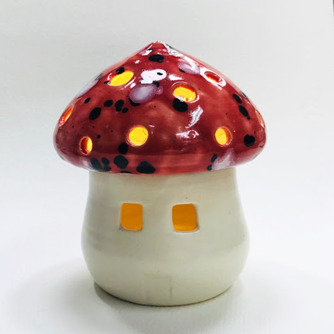 梦想小屋 – 蘑菇小屋 - 摆饰 - 陶 红色