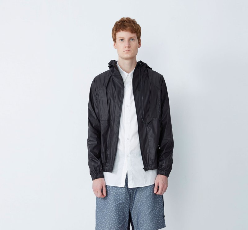 好心情-短帽檐轻薄风衣-黑 - 女装西装外套/风衣 - 棉．麻 黑色