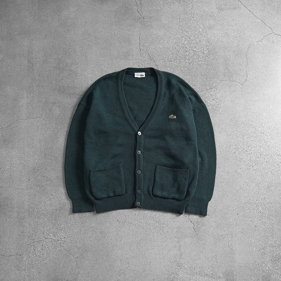 Lacoste 开襟毛衣外套 / 针织外套、立体织纹毛衣、苦瓜纹毛衣 - 男装针织衫/毛衣 - 其他材质 绿色