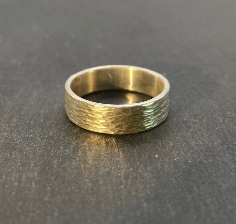 (特价) 沙丘 宽版 - 纯银锻敲戒指 宽 6.6mm 厚 1mm 国际围 19.5 - 戒指 - 其他金属 黑色