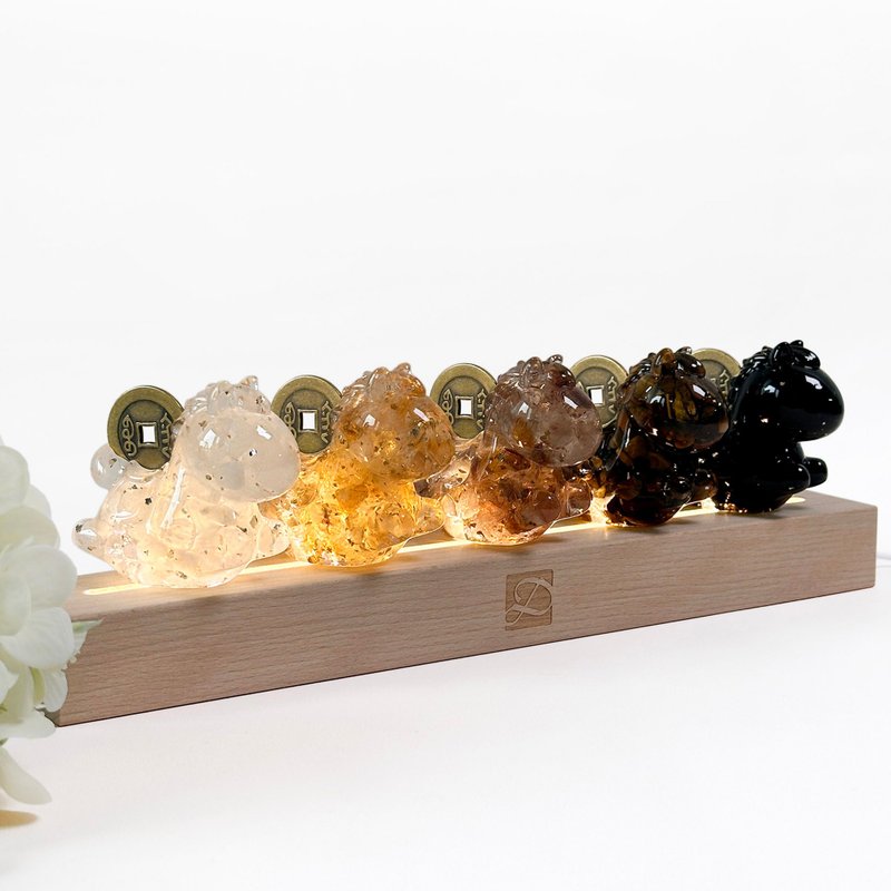 【快速出货】水晶 马上有钱 5 入灯座组 |  生日礼盒 - 摆饰 - 水晶 多色