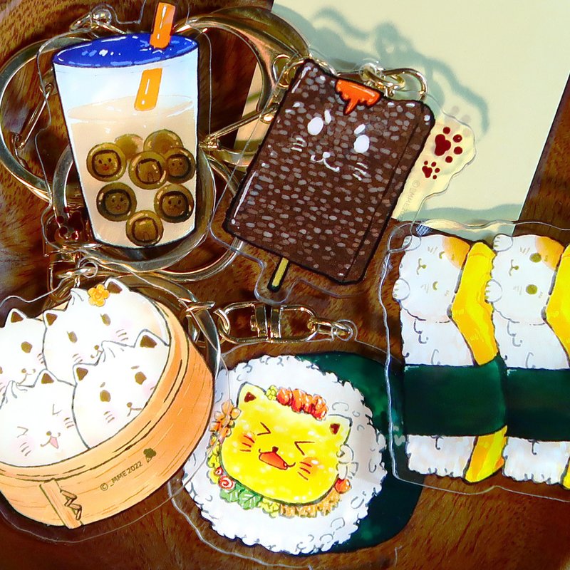 【猫系列】压克力。双面。钥匙圈。小礼物 - 钥匙链/钥匙包 - 压克力 