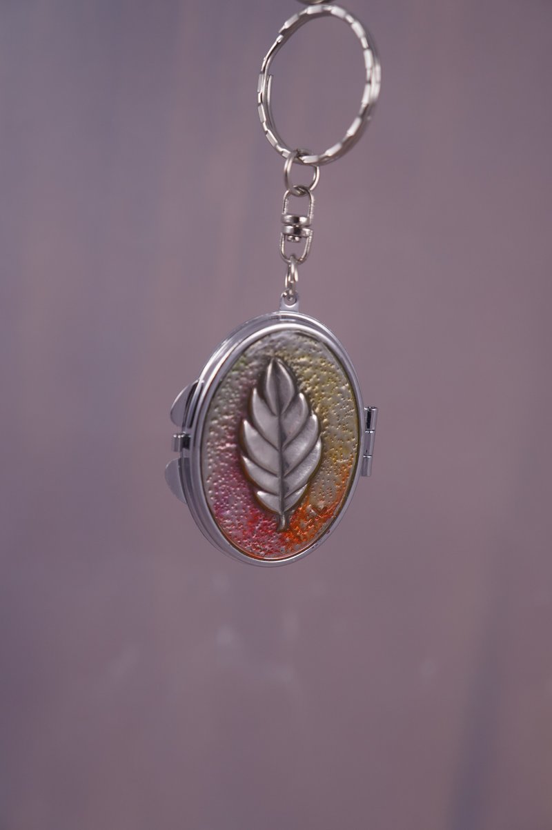 锡雕多用途椭圆型镜盒钥匙圈3 - 钥匙链/钥匙包 - 其他材质 银色