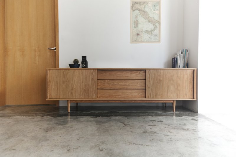 立体手把电视柜 ( 两种尺寸) - 电视柜 - 木头 咖啡色