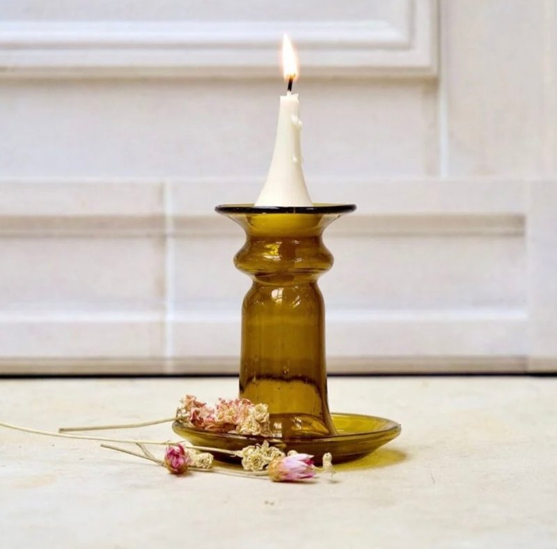 法国La Soufflerie玻璃瓶/玻璃/花瓶/花樽 - 花瓶/陶器 - 玻璃 咖啡色