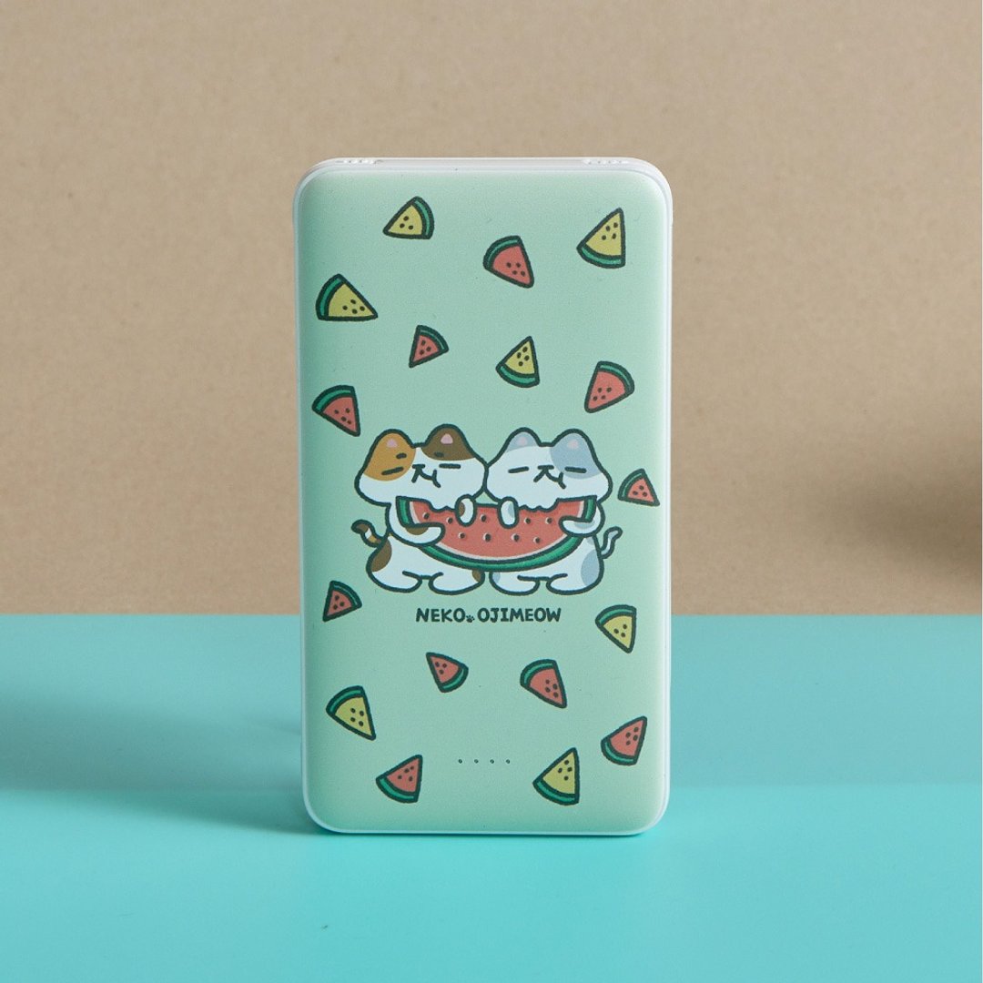 欧吉喵NEKO OJIMEOW喵吃西瓜双线快充10000mAh行动电源 - 充电宝/传输线 - 塑料 多色