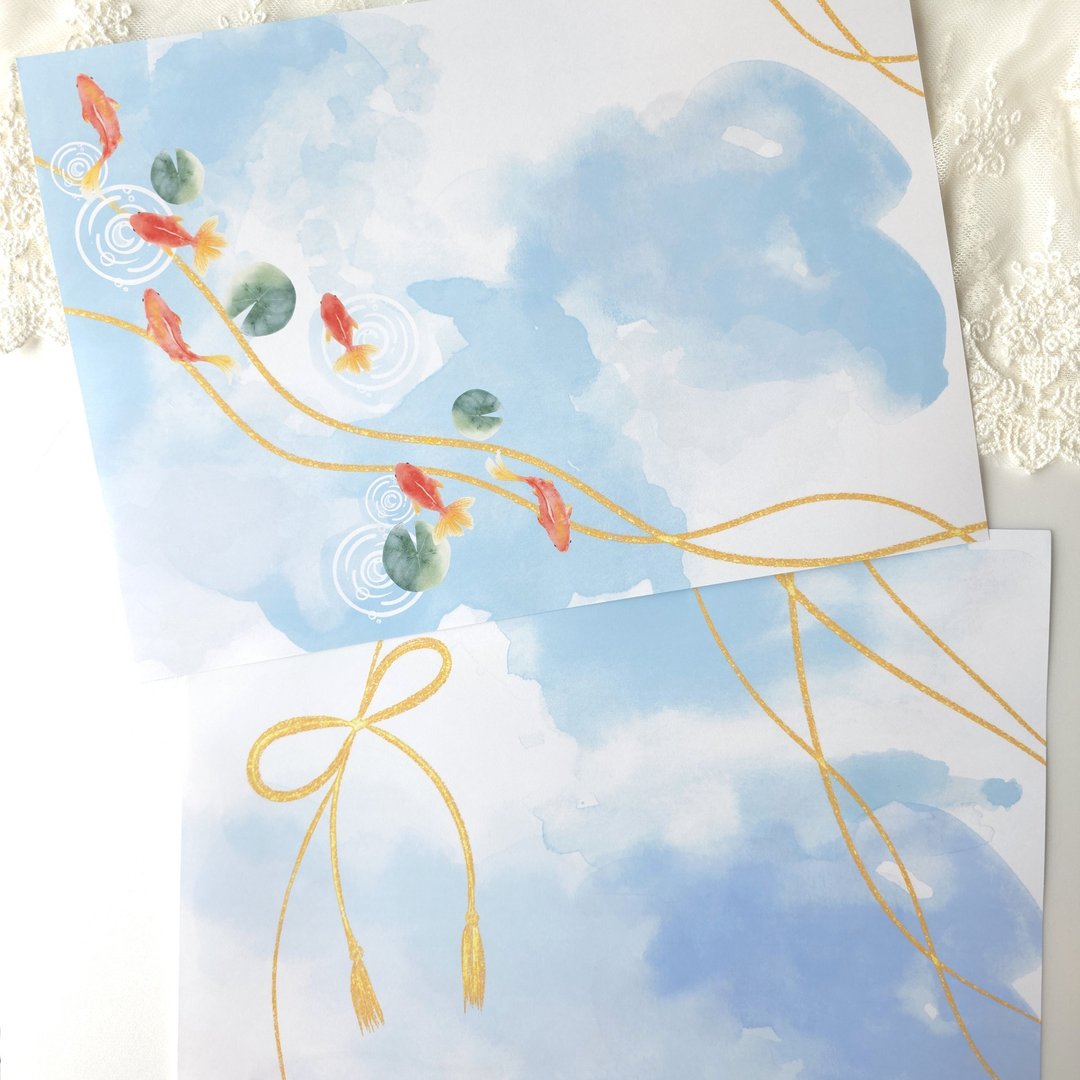 复刻限定 金鱼设计纸 - 纸盒/包装盒 - 纸 蓝色