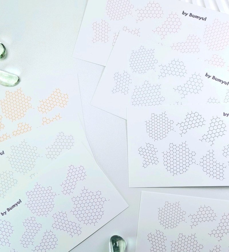 蜜糖网格装饰贴纸 - 便条纸/标签贴 - 纸 多色