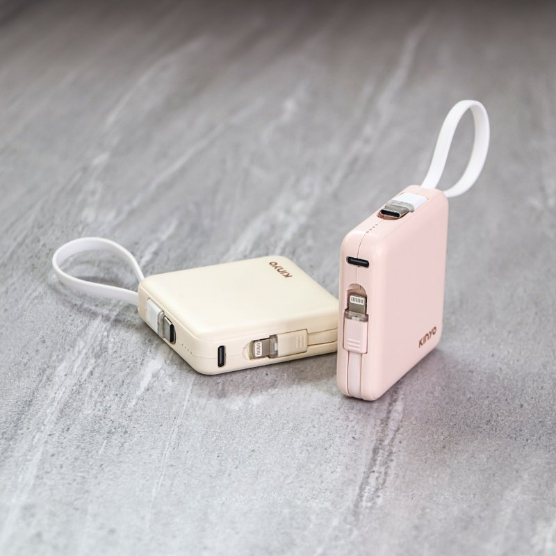 KINYO 5000mAh小方块双线夹心随手充 KPB-2302 - 充电宝/传输线 - 塑料 白色