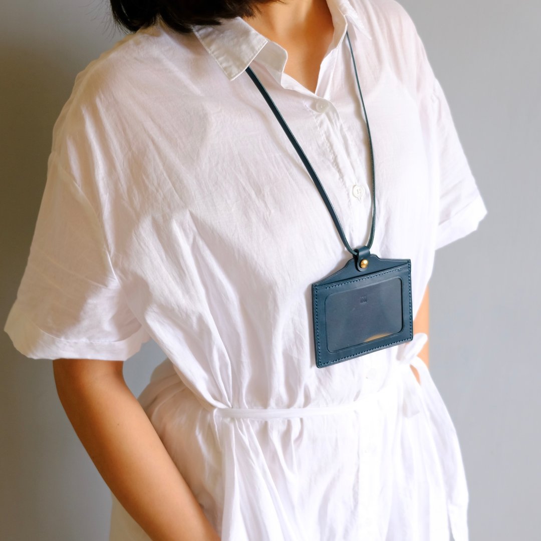 证件套 ‐ 植鞣革 手工皮件 压字服务 孔雀蓝 - 证件套/卡套 - 真皮 蓝色