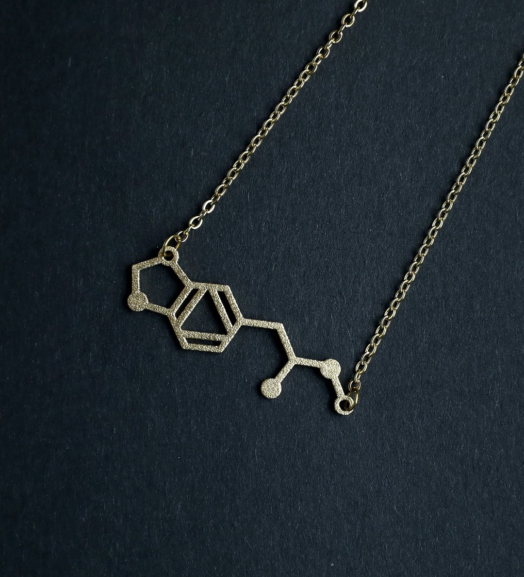 摇头丸 (MDMA) 分子项链 - 项链 - 铝合金 金色
