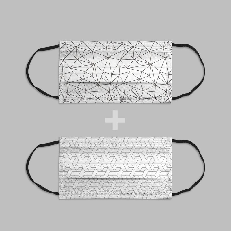 2021.一月出货【STYLEi 医疗口罩】独家经典系列 时尚黑几何 一盒两款 -成人/儿童MIT&MD双钢印_30入 - 口罩 - 其他材质 