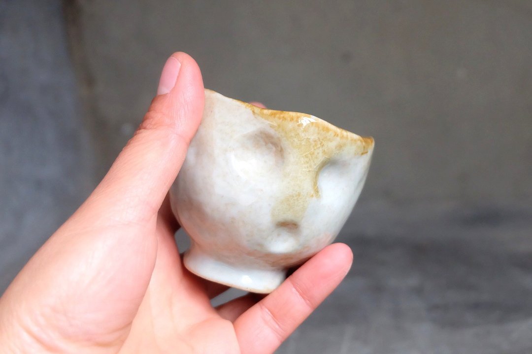 手捏陶瓷高温烧制人脸手握杯怪圣诞禮物 - 其他杯子 - 陶 透明