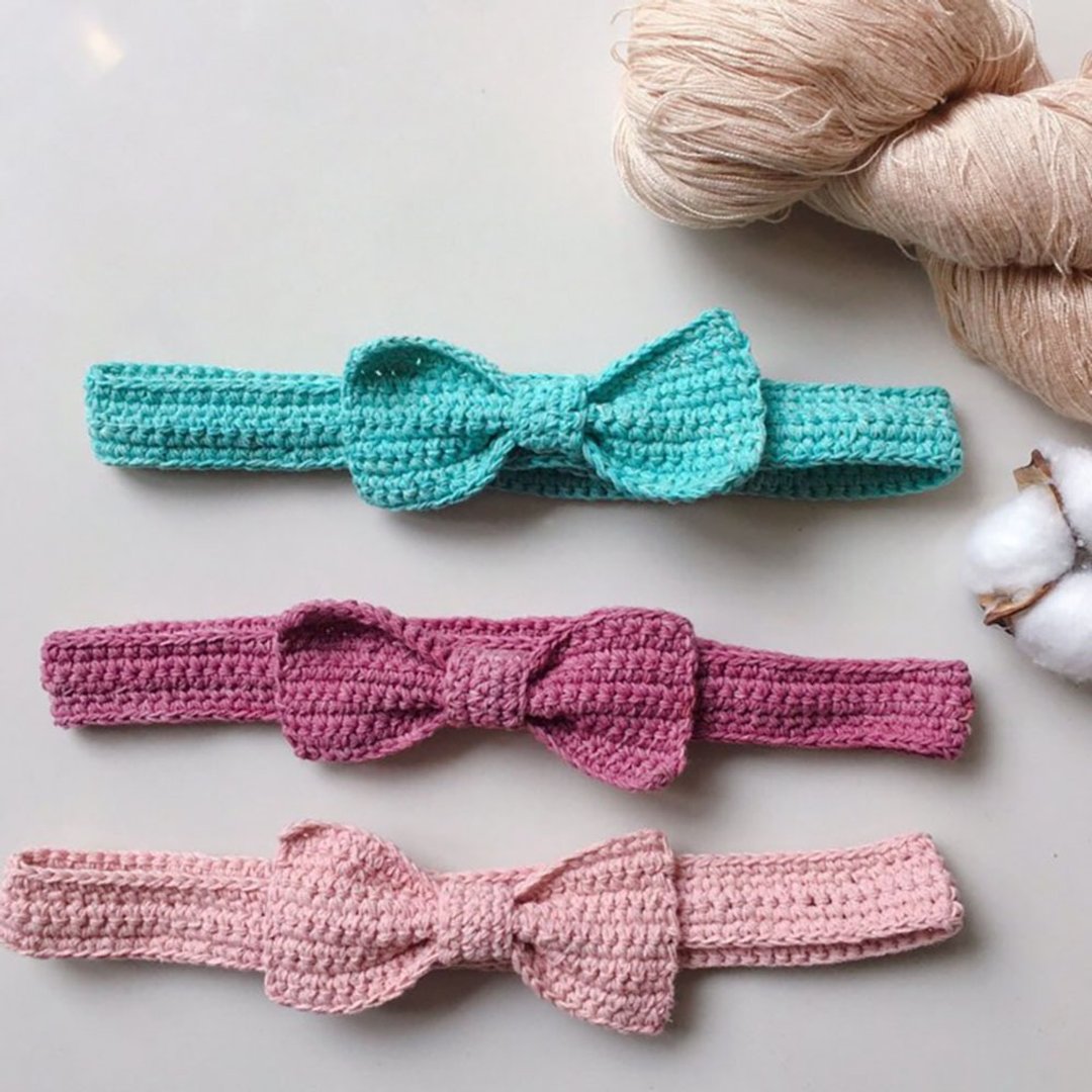 Headband made of natural dyed cotton 100% - 发带/发箍 - 棉 粉红色