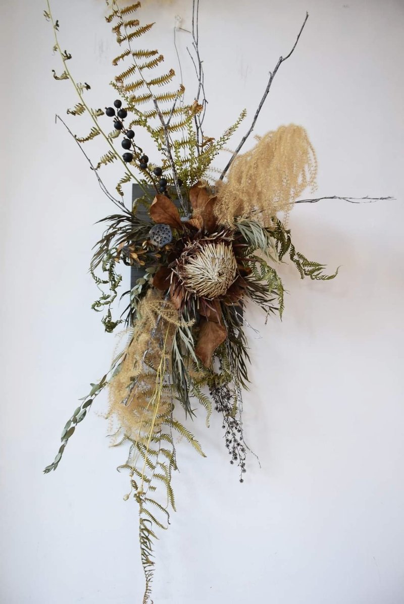 干燥帝王花自然感壁饰 - 干燥花/捧花 - 植物．花 