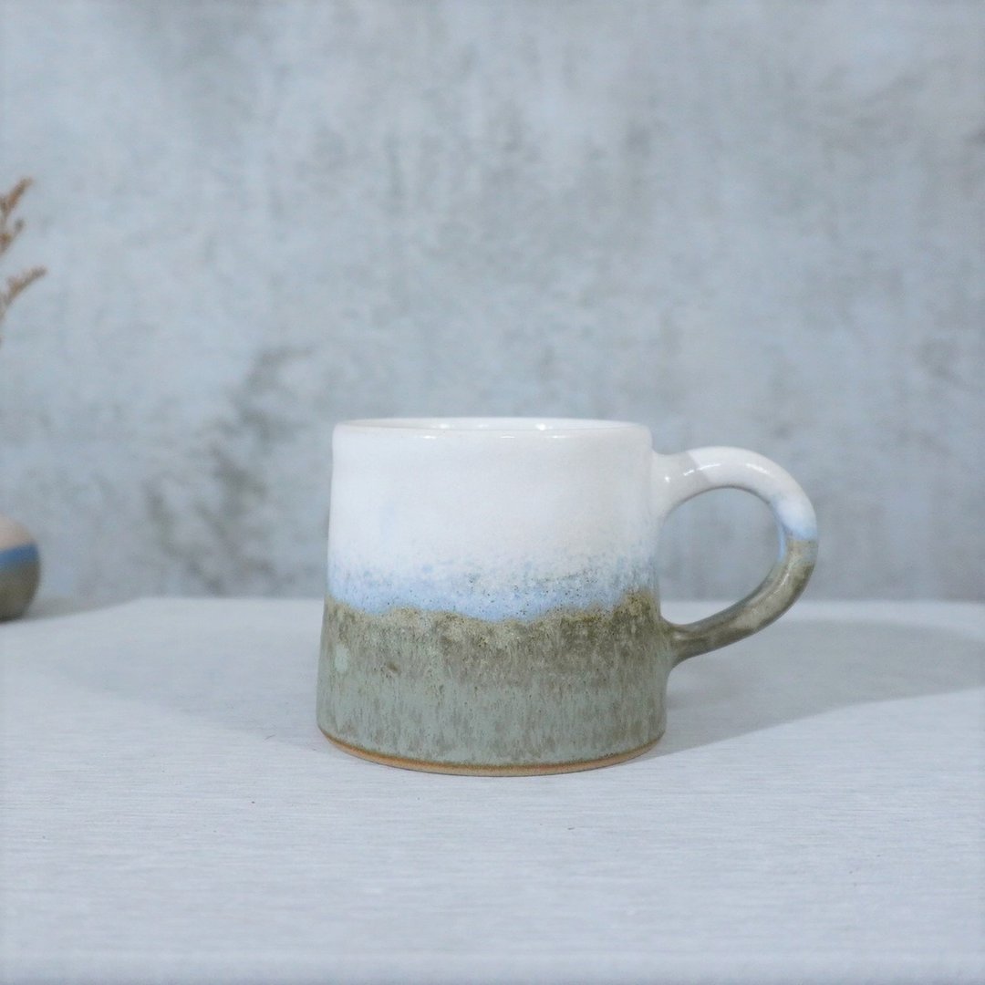 青灰末小山形杯-约200ml,茶杯,马克杯,水杯,咖啡杯 - 咖啡杯/马克杯 - 陶 多色