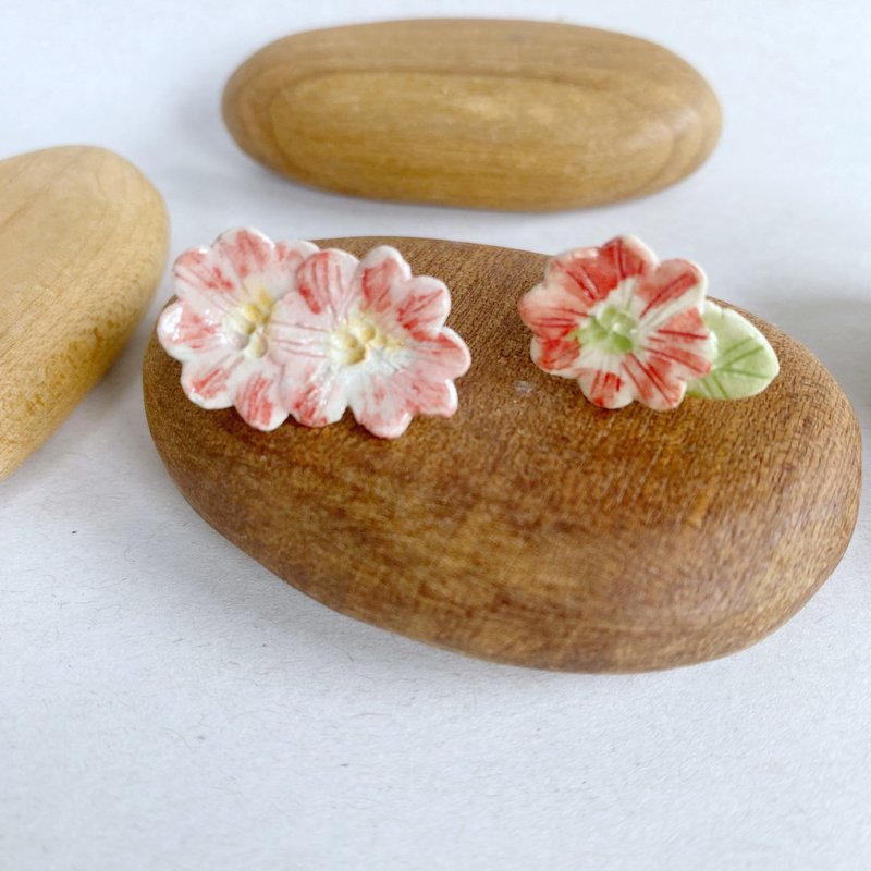 little flower / 陶瓷耳环 - 耳环/耳夹 - 陶 多色
