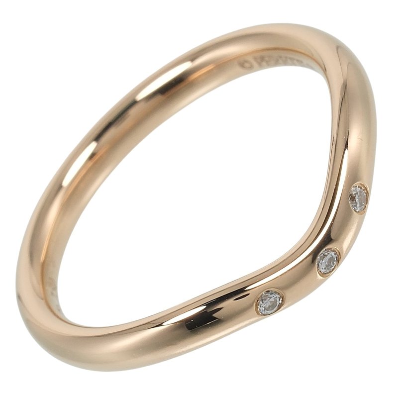 【日本直送】蒂芙尼 戒指 Curved Band 7号 K18PG 玫瑰金 钻石 约2.35g TIFFANY&Co.【二手】A级 - 戒指 - 贵金属 金色