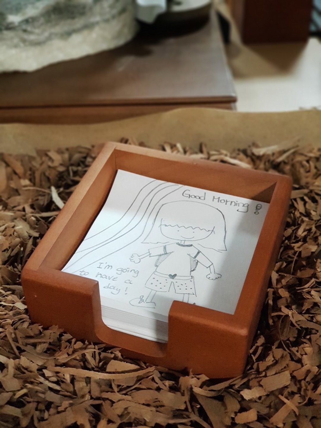 【BESTAR】10X10CM 便条纸木盒 - 便条纸/标签贴 - 木头 黄色