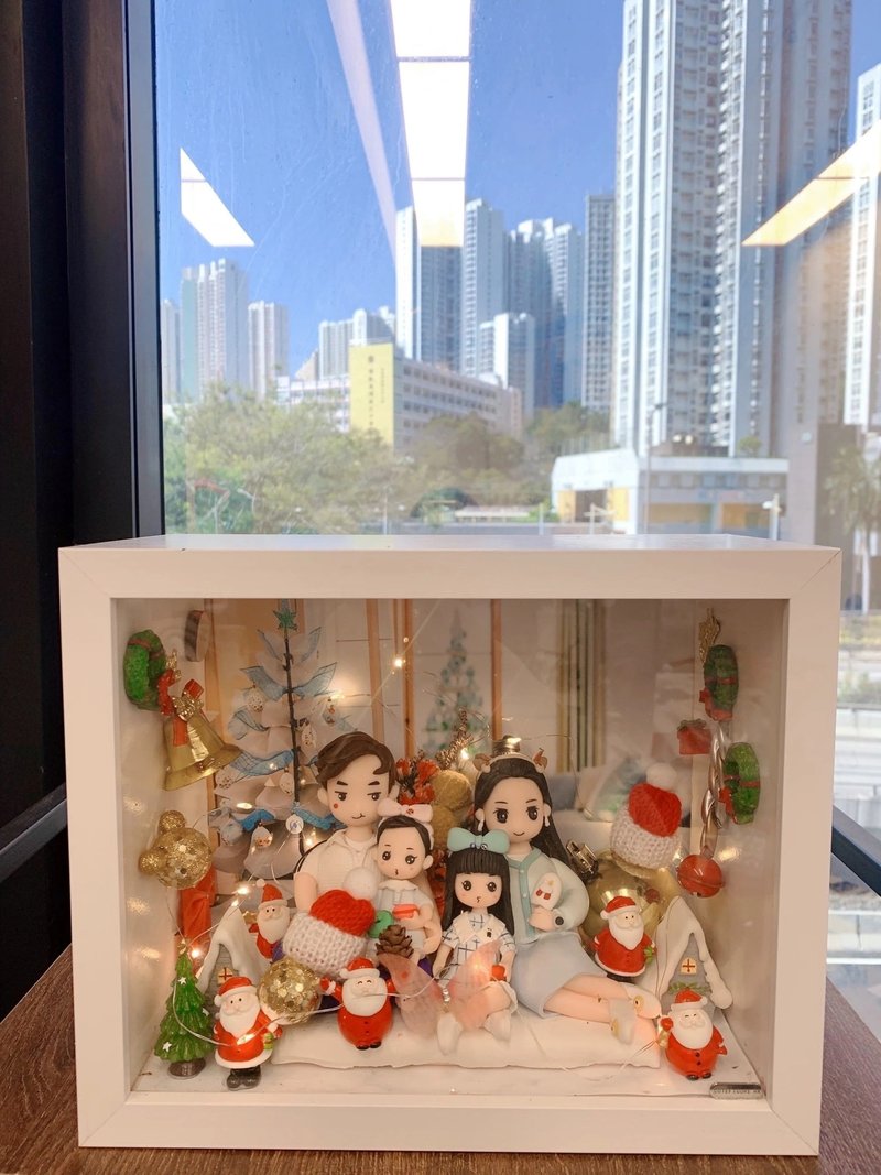 【家庭温馨圣诞】专属订制人像公仔 节日送礼最佳选择 圣诞公仔 - 陶艺 - 陶 多色