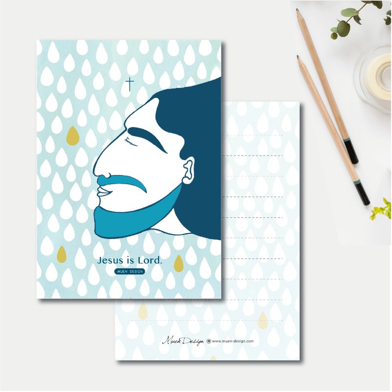 Jesus is Lord 手绘万用明信片 含信封 - 卡片/明信片 - 纸 蓝色