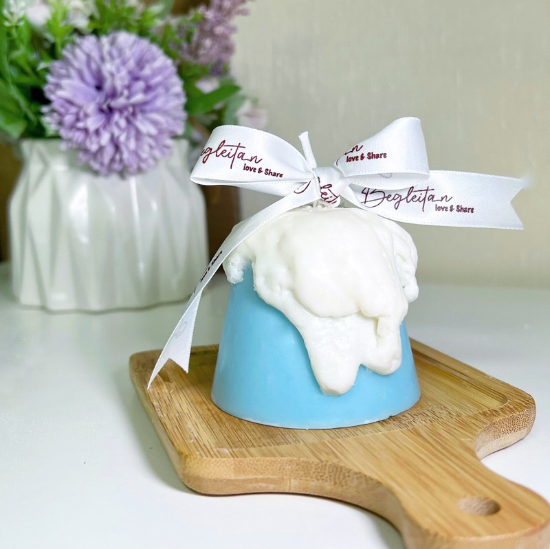 圣诞礼物 - 富士山香氛蜡烛 - 蜡烛/烛台 - 蜡 蓝色