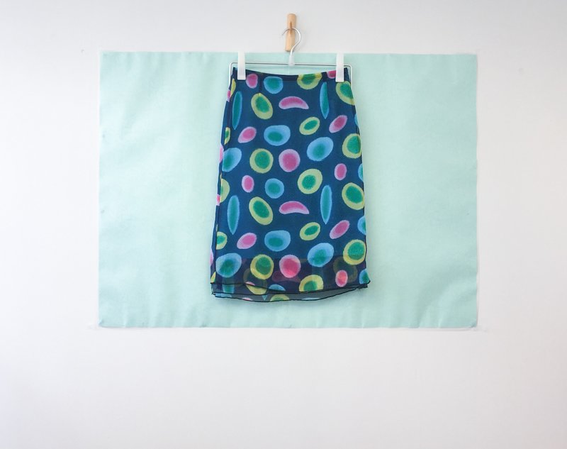 …｛橡子女孩::古着半裙｝Jelly Fish 海洋雾感半裙 - 裙子 - 其他材质 蓝色