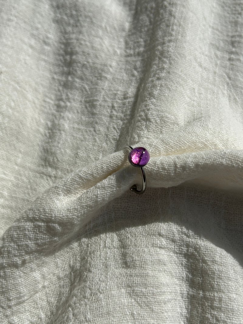 紫色金色 圆形 不锈钢戒围 可调节开口戒 - 戒指 - 不锈钢 紫色