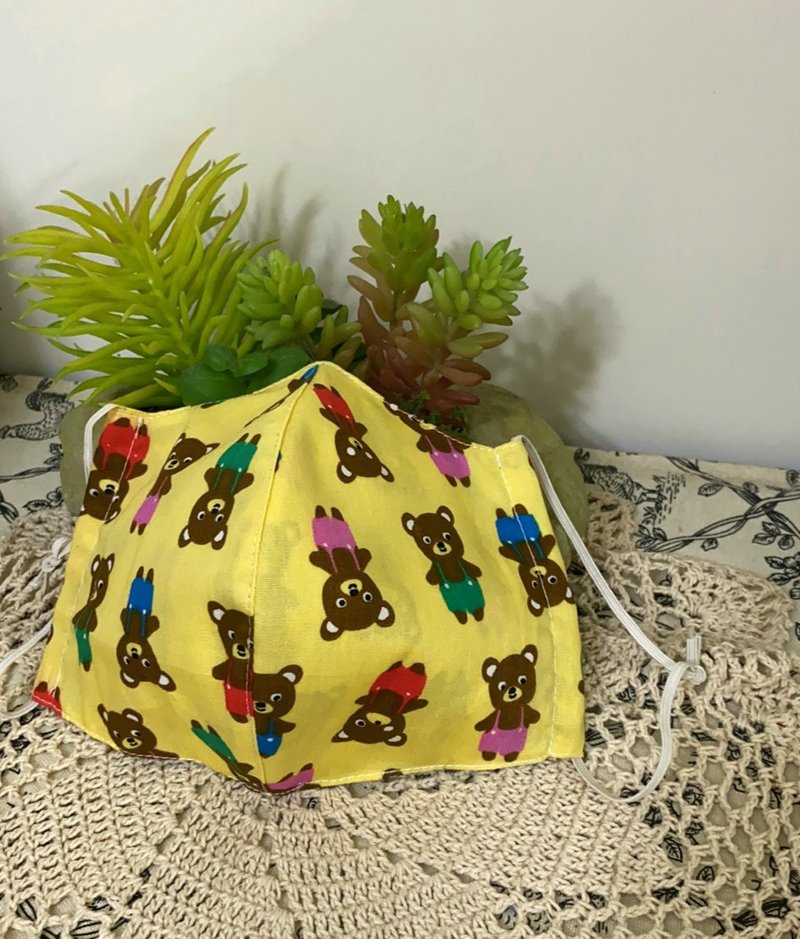 儿童口罩可爱小熊两用3D立体/口罩套/更换/可洗/保护/环保/ 手作 - 口罩 - 棉 