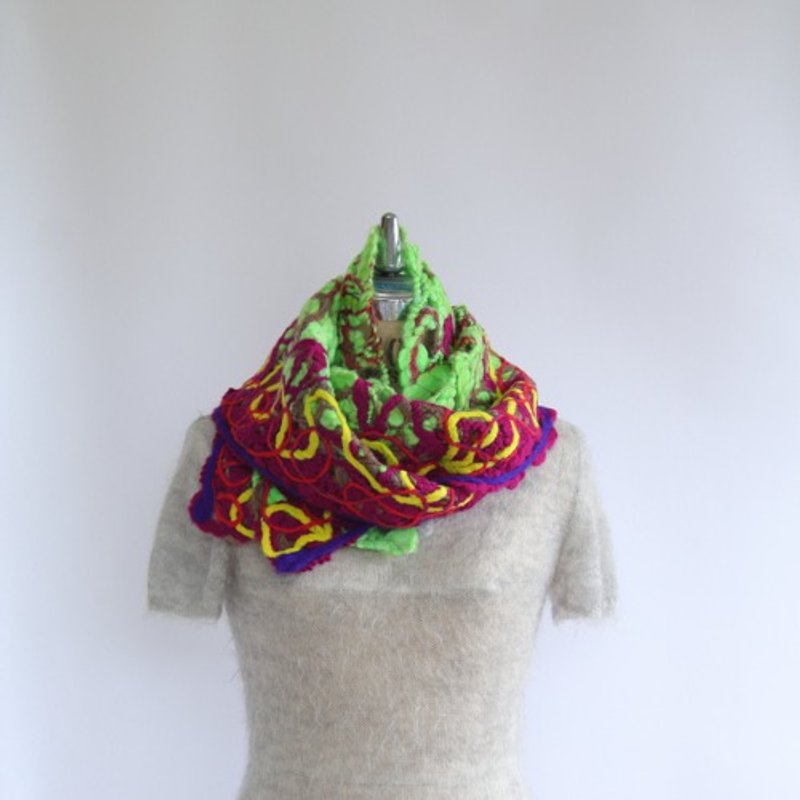 Unexplored land muffler - 丝巾 - 羊毛 绿色