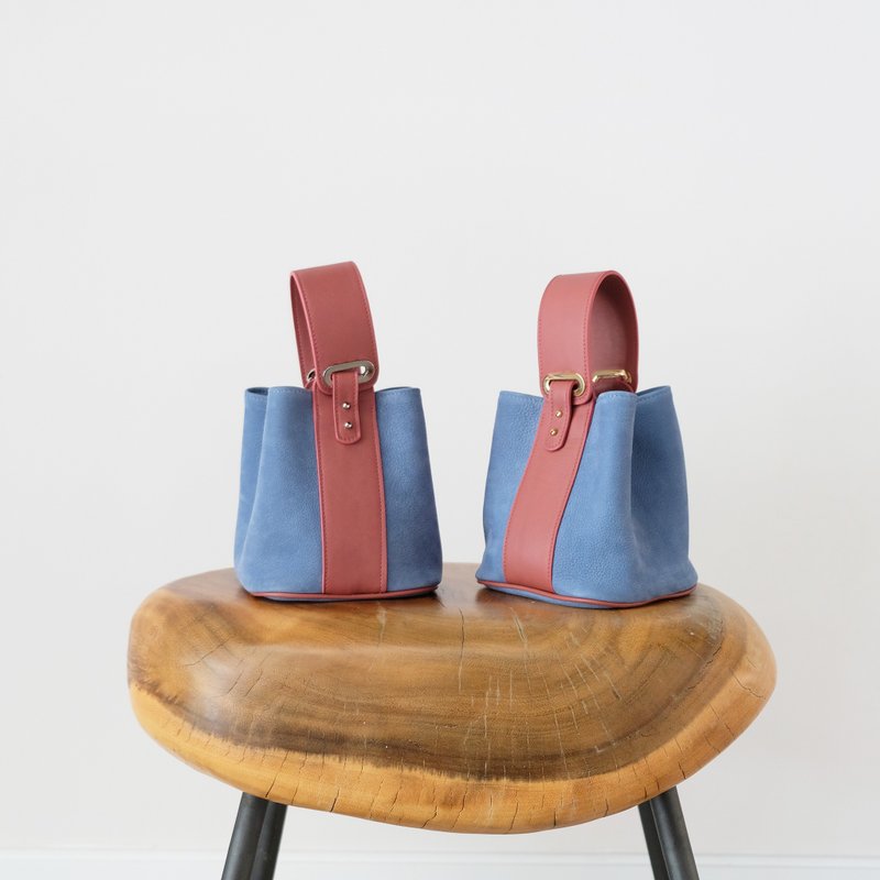 Picnic - Pink sky / silver hardware - 手提包/手提袋 - 真皮 蓝色