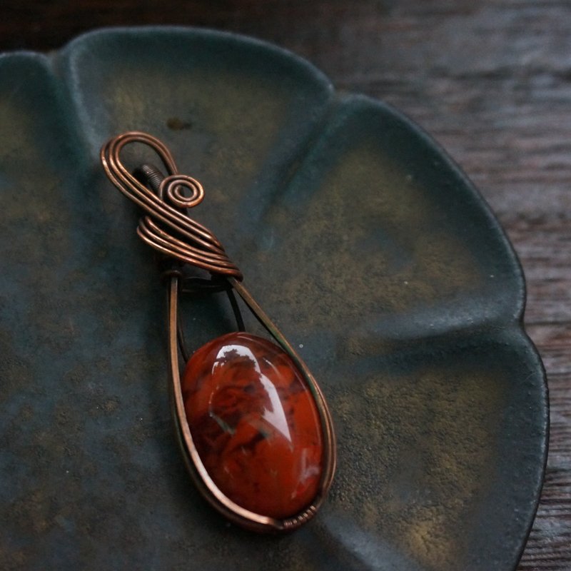 | MC |绕线南红玛瑙项链 手工编织  复古 wire wrap - 项链 - 宝石 