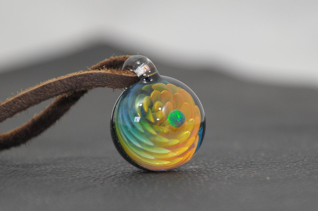 [Underwater flower] Gradation opal - 项链 - 玻璃 