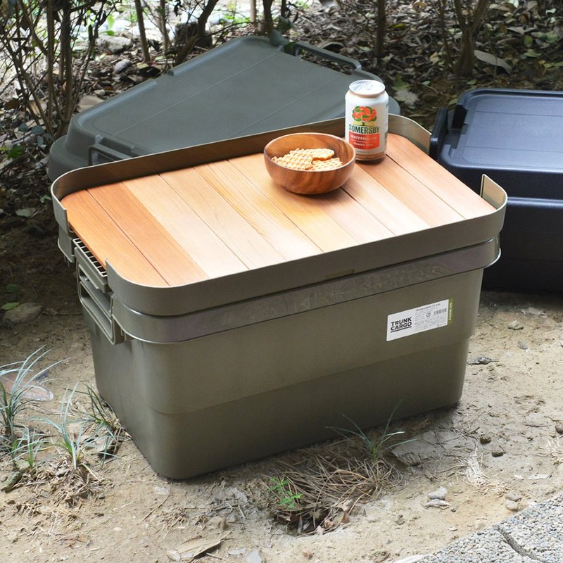 日本RISU 日制户外掀盖式耐压收纳箱-深型50L (附木制桌板) - 收纳用品 - 塑料 多色