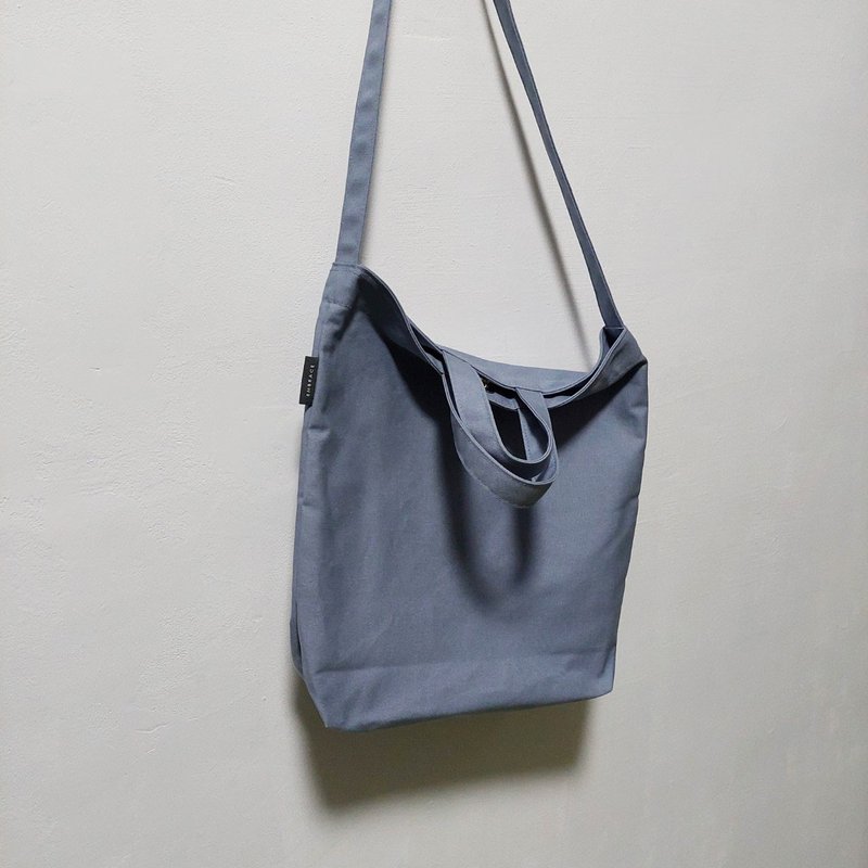 中性大容量帆布包/莫兰迪色(风趣蓝)-六色 - 侧背包/斜挎包 - 棉．麻 