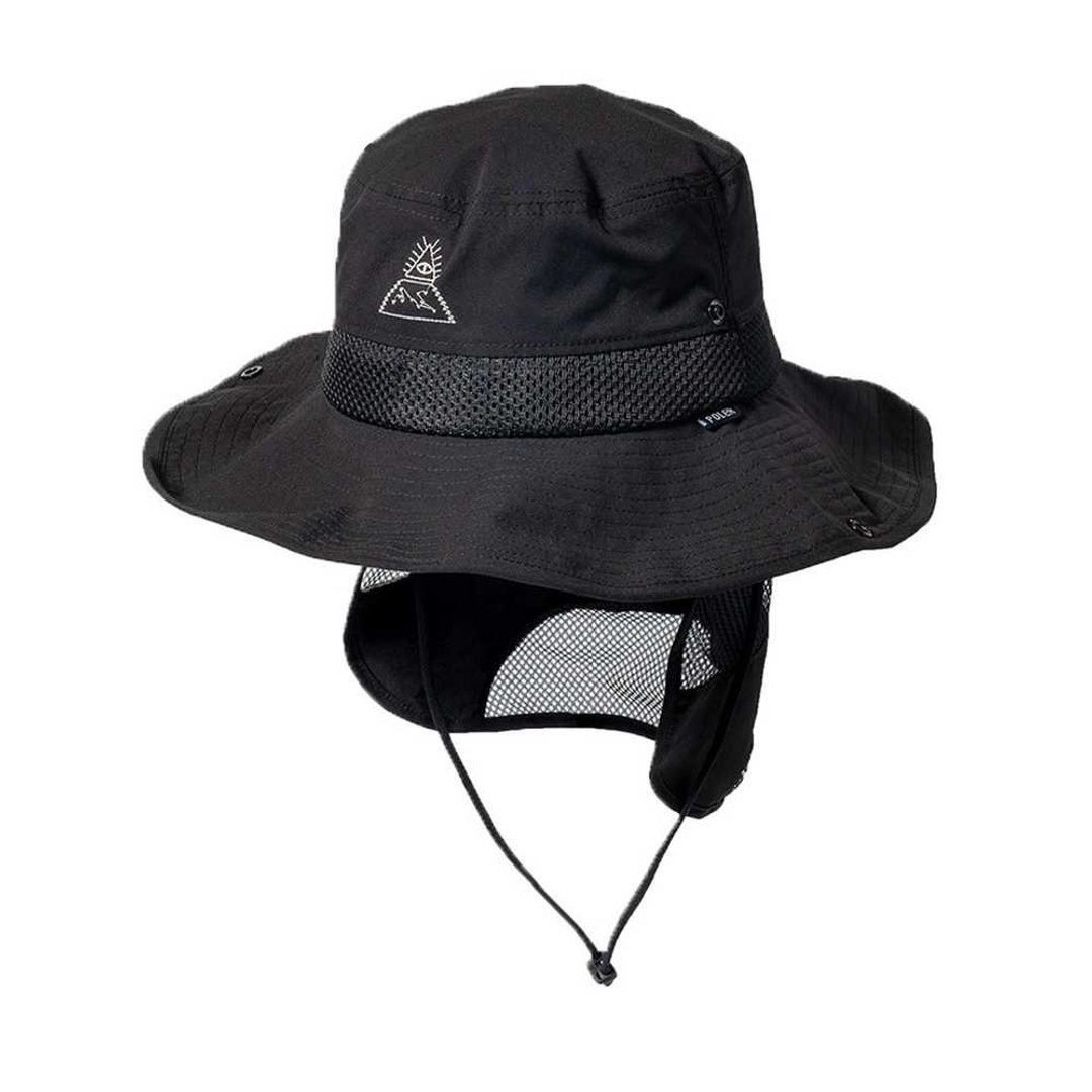 日本限定 POLER LONG BRIM HAT 可调式束绳渔夫帽 遮阳战术帽 黑 - 帽子 - 其他材质 黑色