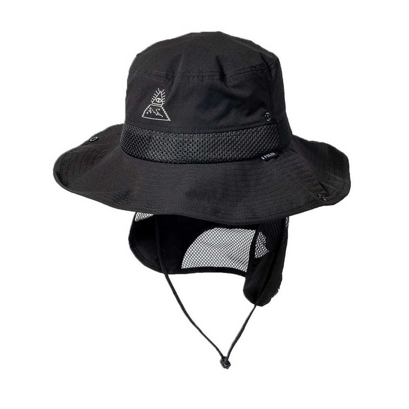 日本限定 POLER LONG BRIM HAT 可调式束绳渔夫帽 遮阳战术帽 黑 - 帽子 - 其他材质 黑色