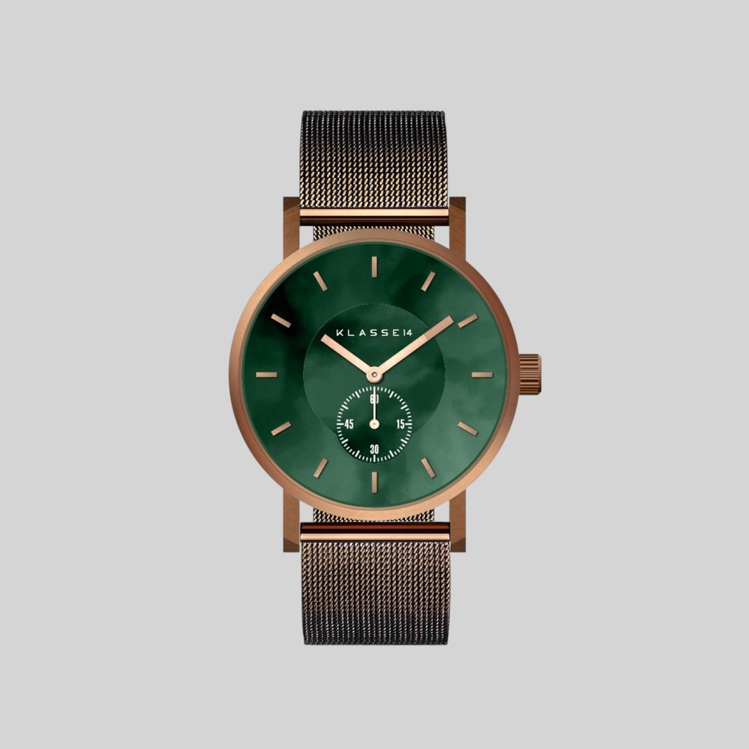 Volare Emerald MOP Vintage Mesh 39mm - 对表/情侣表 - 不锈钢 