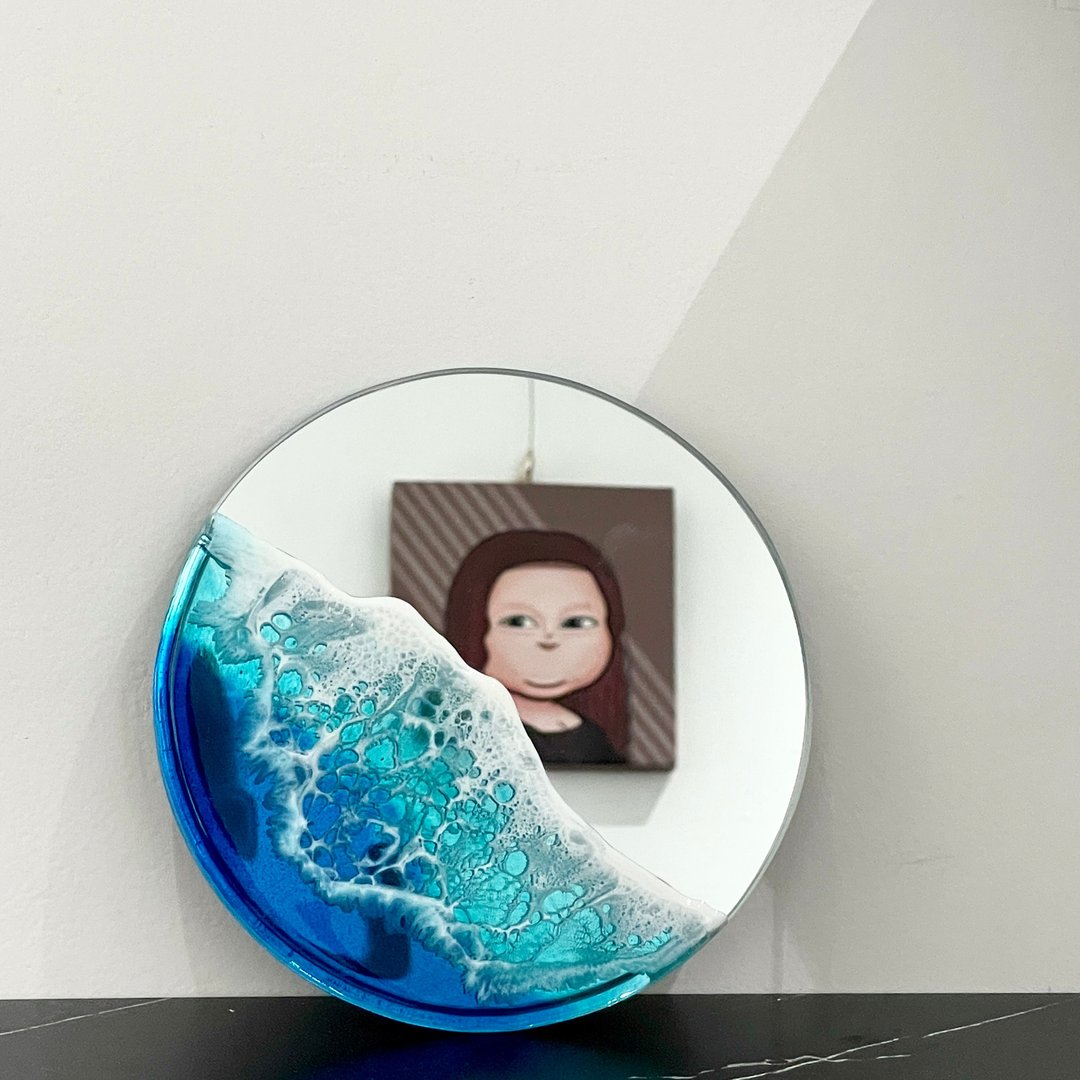 Resin Mirror 树脂海洋圆镜 - 彩妆刷具/镜子/梳子 - 树脂 蓝色