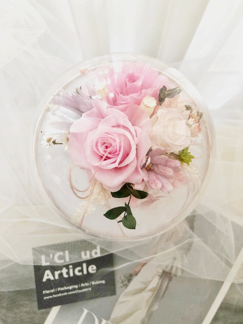 母亲节花艺设计系列-玫瑰不凋花桌灯 - 干燥花/捧花 - 其他材质 