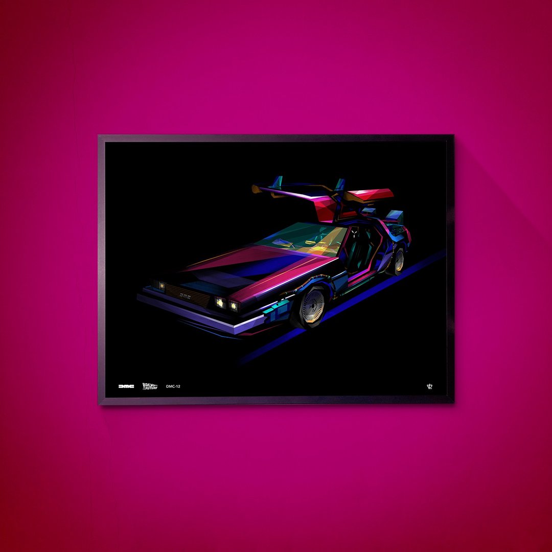 Classic Cars-DeLorean-DMC12  /Art Print/挂画/限量 - 海报/装饰画/版画 - 纸 粉红色
