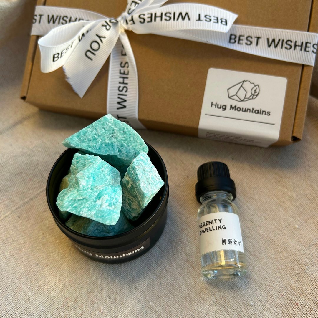 缓解焦虑天河石 扩香水晶 精油 - 香薰/精油/线香 - 水晶 绿色
