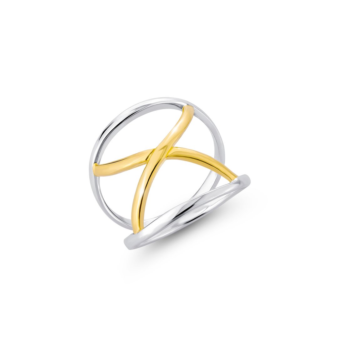 Cross Ring - Sterling Silver Ring - Rose Gold/Gold - 戒指 - 纯银 银色