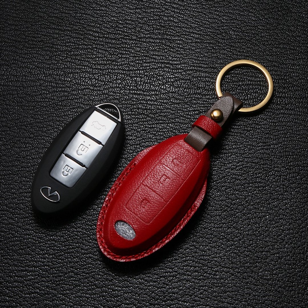 【疯匠】纯手工高质感礼品 For infiniti 英菲尼迪车钥匙皮套牛皮 - 钥匙链/钥匙包 - 真皮 